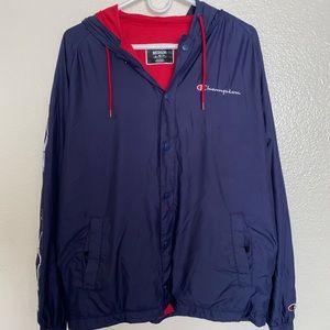 Men’s Champion Button Up Windbreaker Hoodie